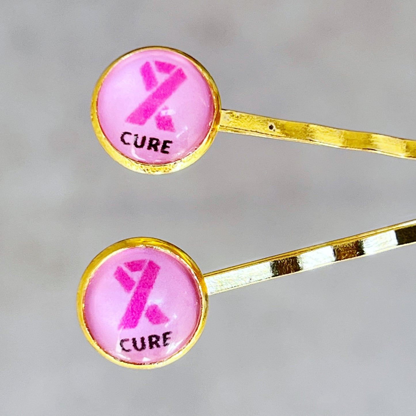 Breast Cancer Awareness Ribbon Hair Pins - Show Your Support with Stylish Awareness Accessories