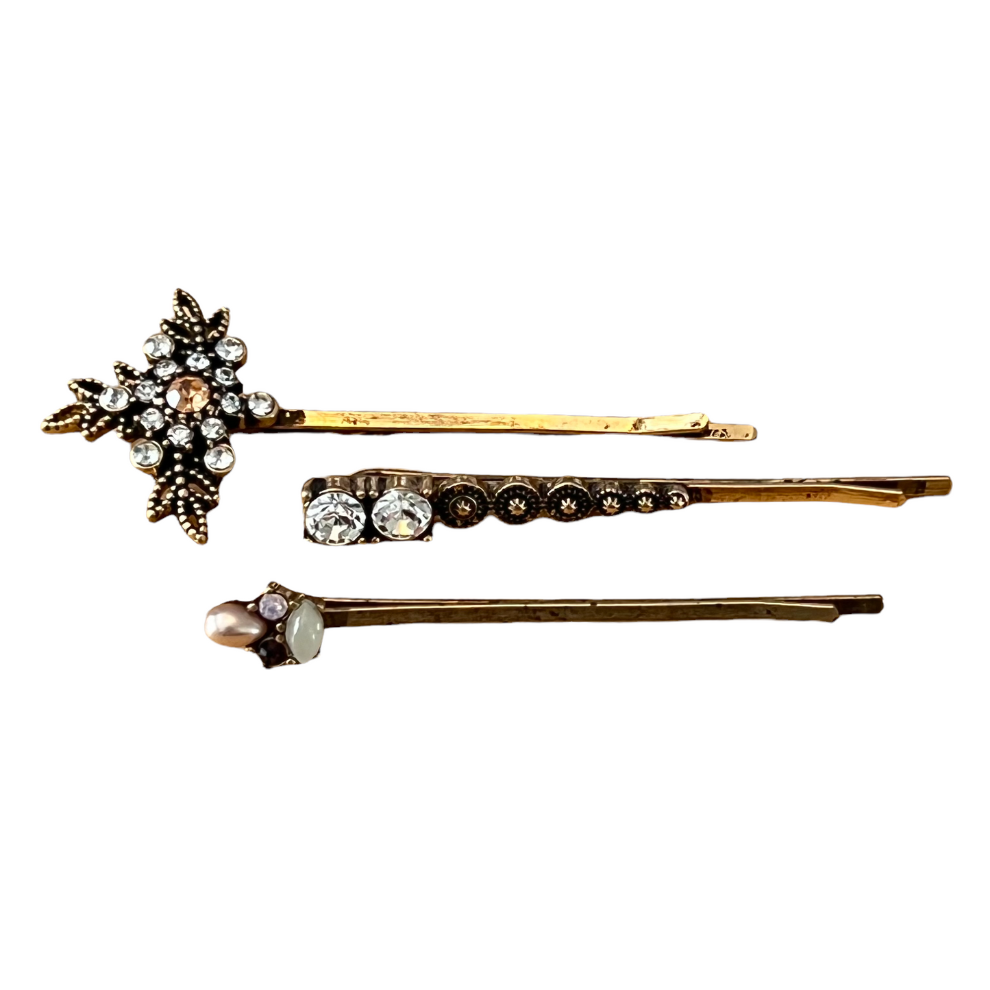 Floral Rhinestone Hair Pins