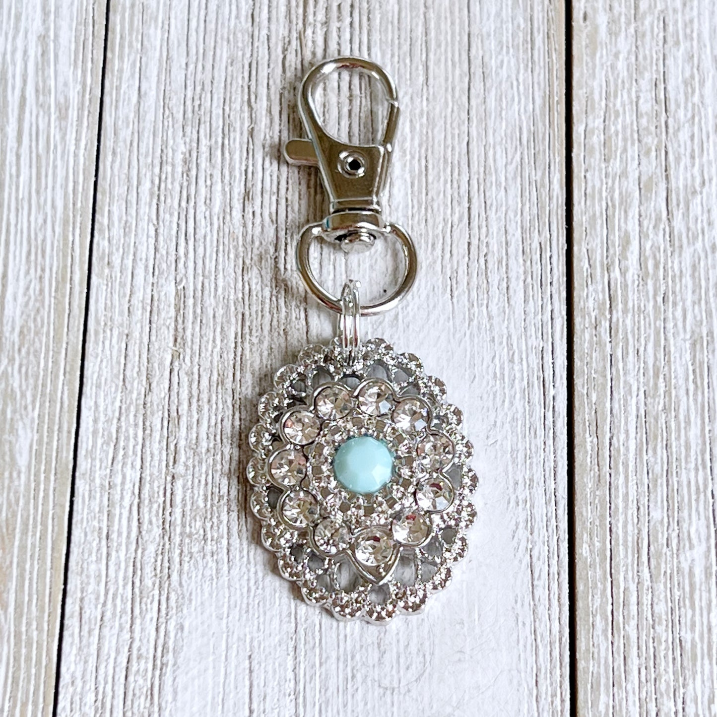 Western Rhinestone Zipper Pull Handbag Charm