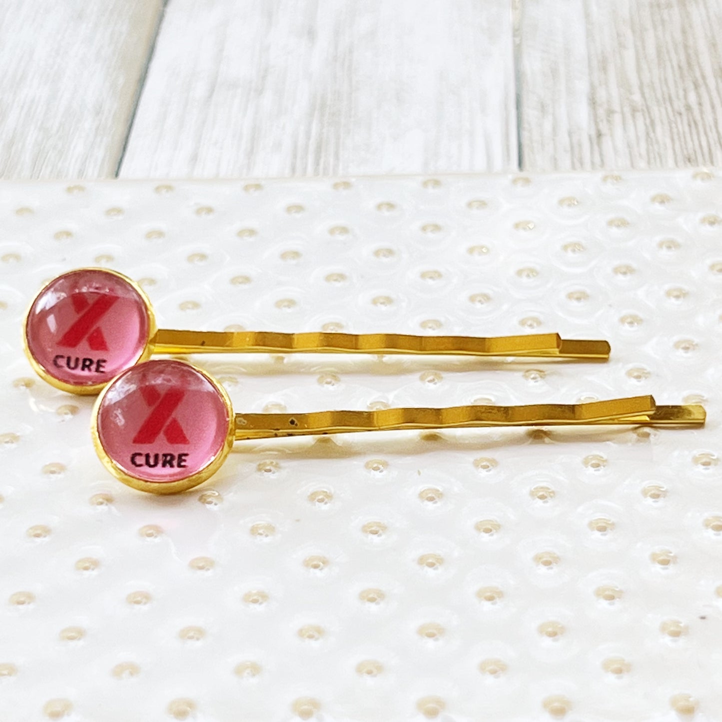 Breast Cancer Awareness Ribbon Hair Pins - Show Your Support with Stylish Awareness Accessories