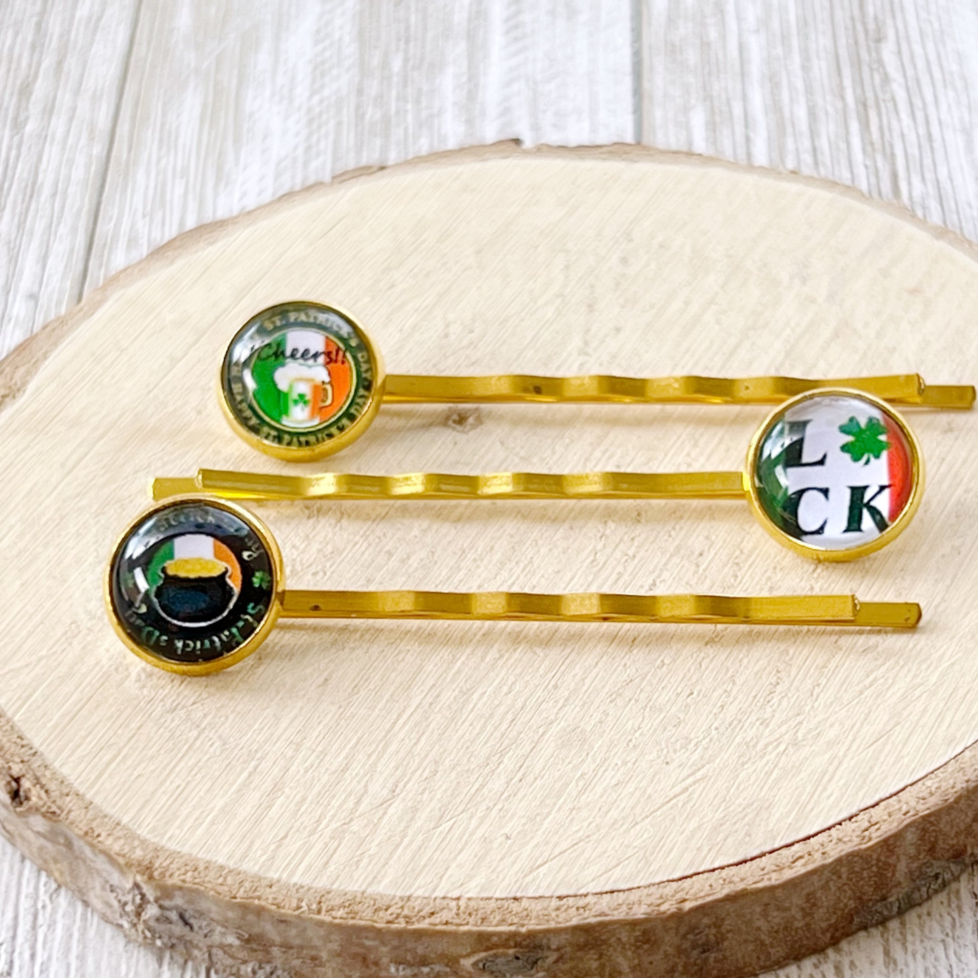 Funny Saying St Patricks Day Hair Pins Set of 3