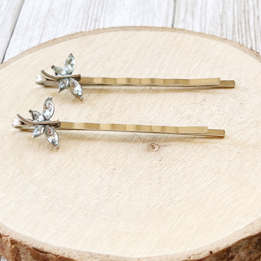 Light Blue Dragonfly Hair Pin, Hair Pins For Woman, Womens Hair Clip, Womens Bobby Pins, Dragonfly Bobby Pin, Rhinestone Hair Pin, Womans Barrettes