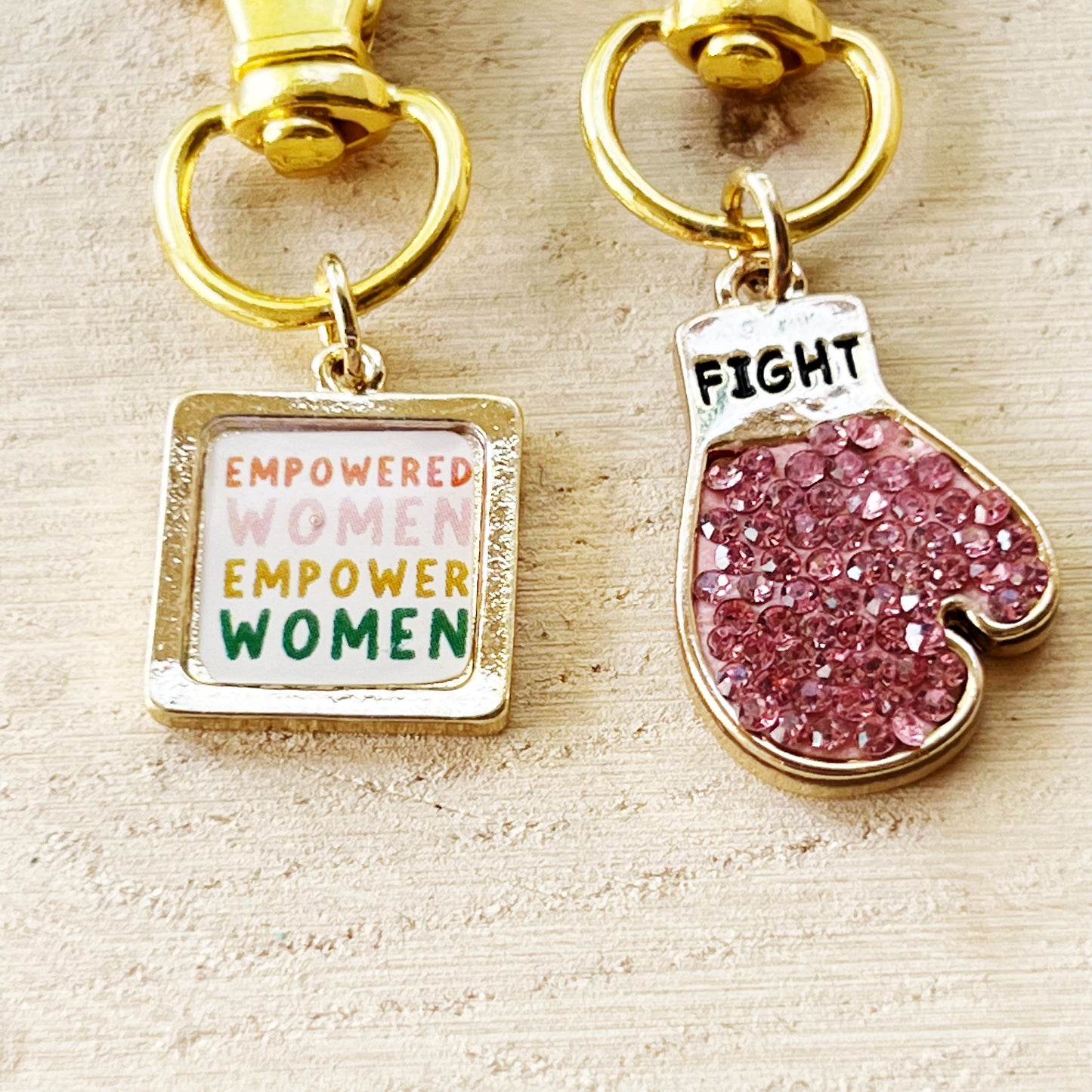 Feminist Cancer Awareness Zipper Pull Keychain Purse Charm - Empowering & Supportive Jewelry