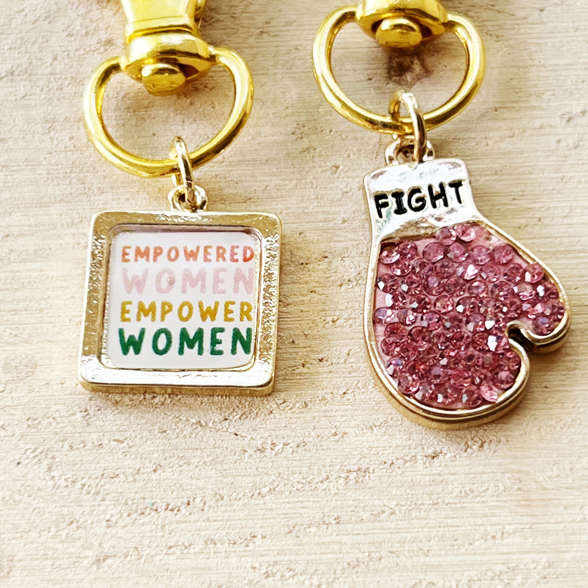 Feminist Cancer Awareness Zipper Pull Keychain Purse Charm - Empowering & Supportive Jewelry