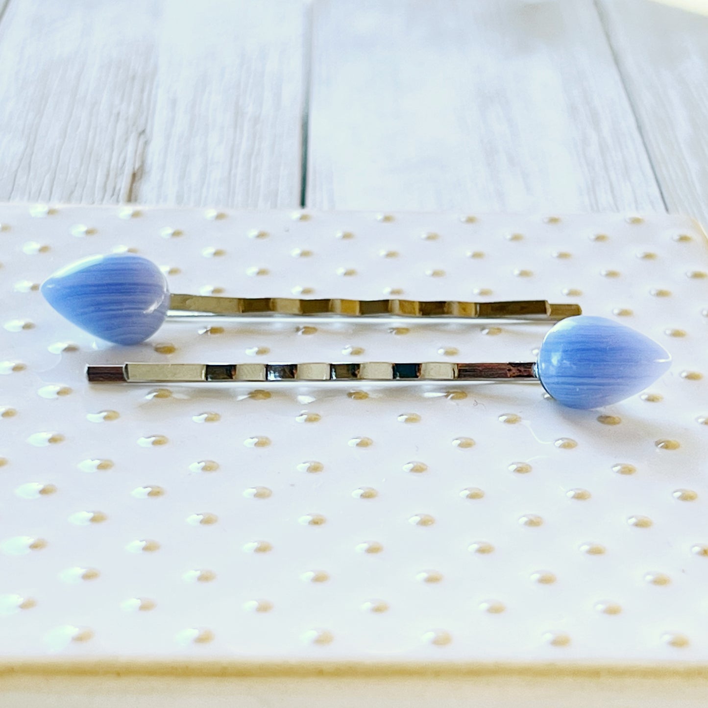 Blue Lace Agate Stone Hair Pins - Elegant and Natural Hair Accessories