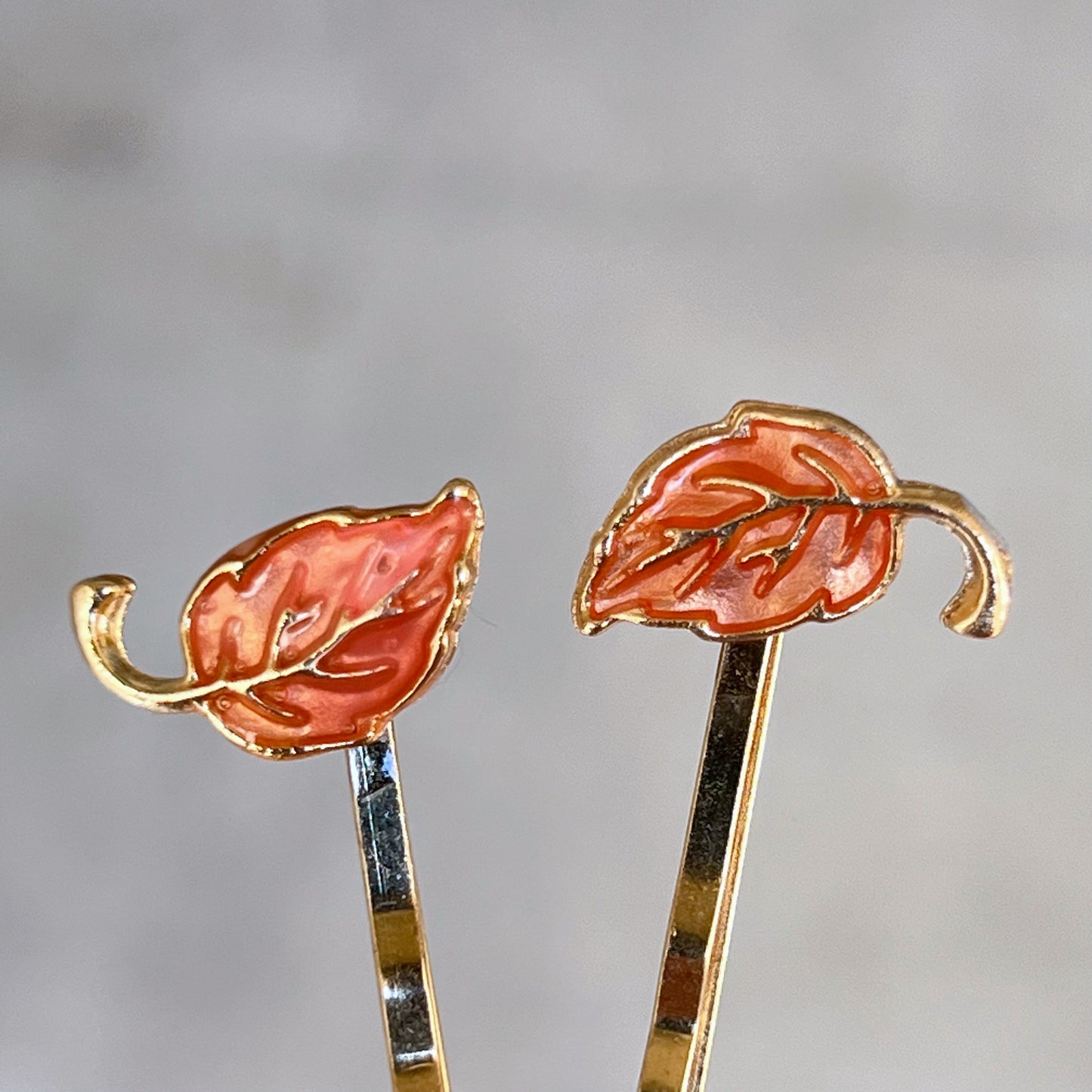 Pink Fall Leaf Hair Pins, Hair Pin for Women, Decorative Bobby Pin, Womens Barrette, Bobby Pin for Hair, Decorative Hair Pin