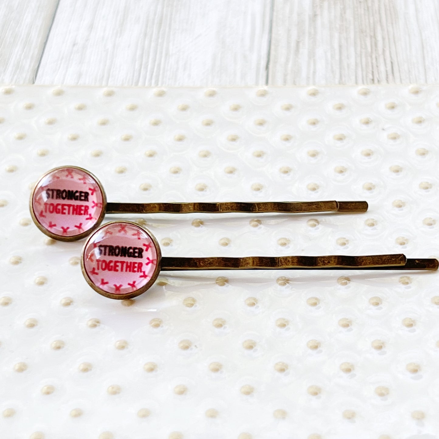 Breast Cancer Awareness Ribbon Hair Pins - Supportive and Stylish Accessories