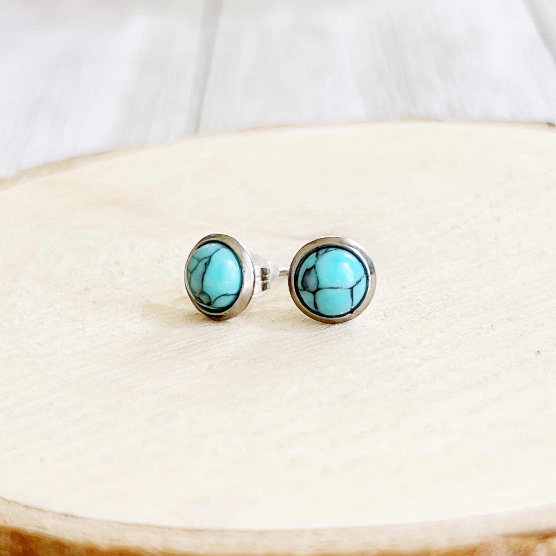 Turquoise 6mm Stud Earrings