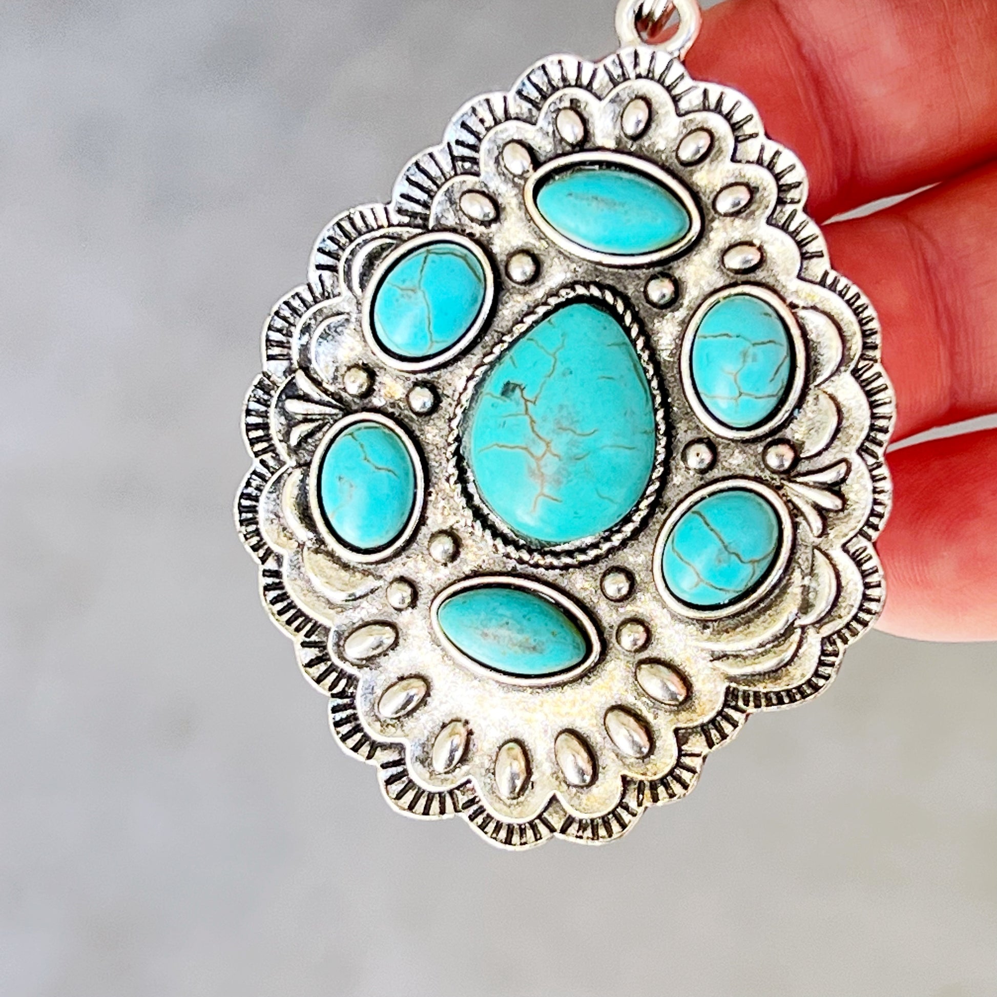 Turquoise Western Zipper Pull Handbag Charm