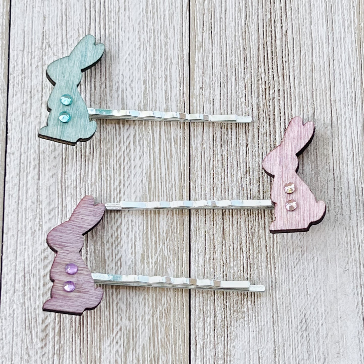 Bunny Rabbit Hair Pins - Easter Hair Accessories | Bunny Bobby Pins for Women's Hairstyles, Set of 3