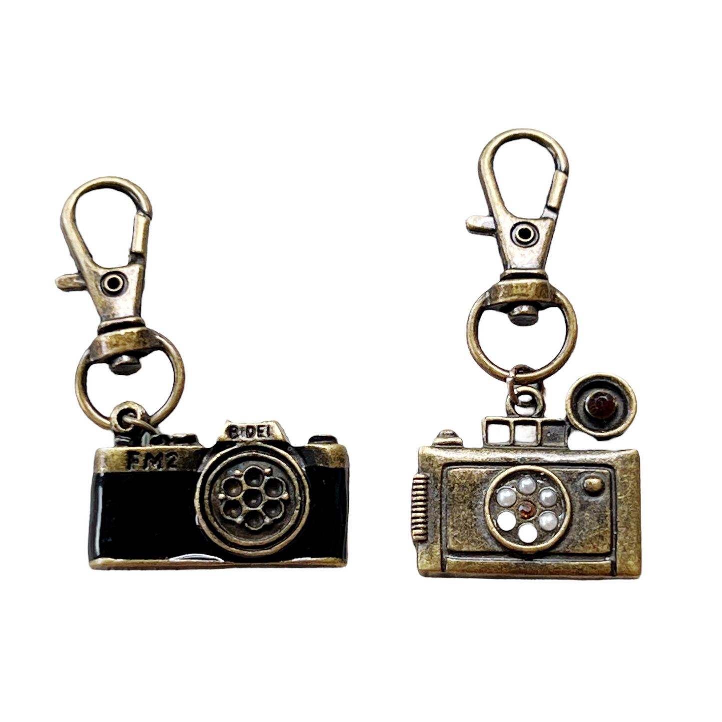 Camera Zipper Pull Keychain Purse Charms Set of 2 - Stylish Accessories for Photography Lovers