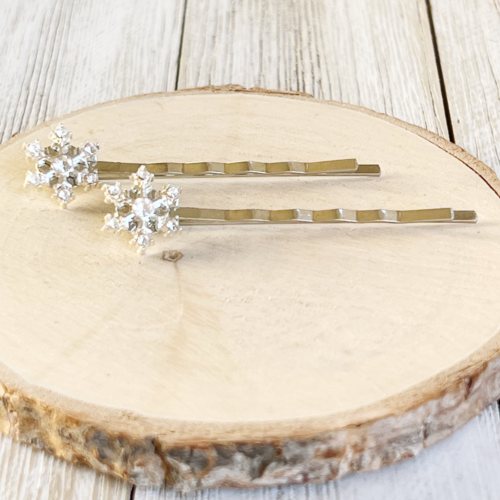 Rhinestone Snowflake Hair Pin