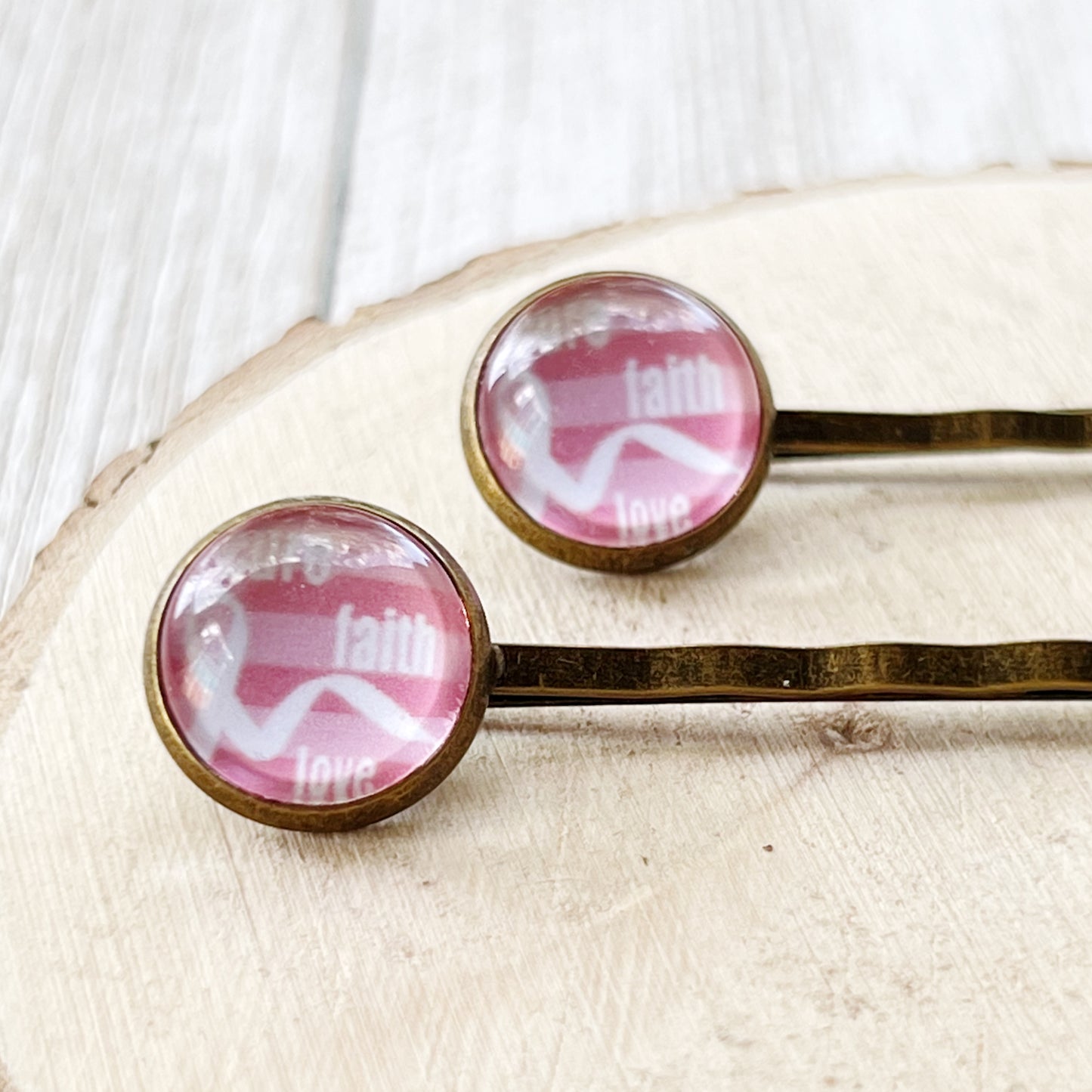 Breast Cancer Awareness Ribbon Hair Pins - Supportive and Stylish Accessories