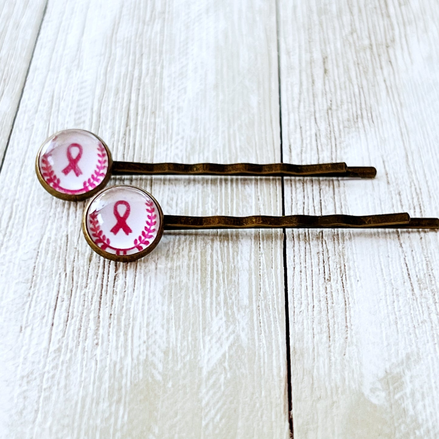 Breast Cancer Awareness Ribbon Hair Pins - Supportive and Stylish Accessories