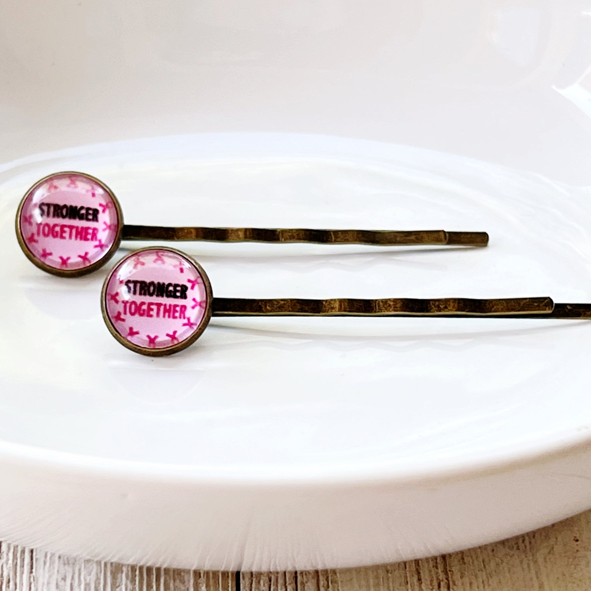 Breast Cancer Awareness Ribbon Hair Pins - Supportive and Stylish Accessories