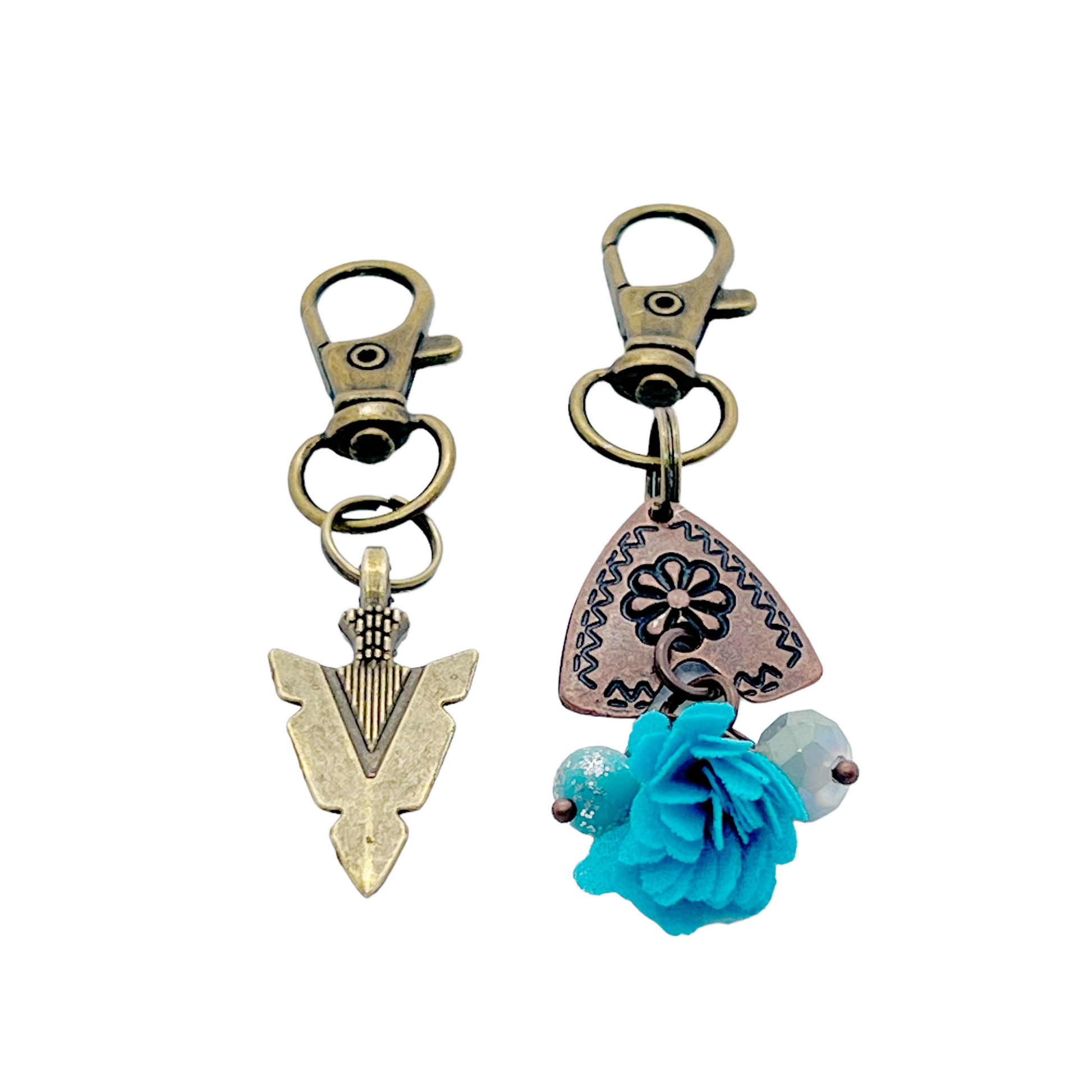 Western Zipper Pull Keychain Charm