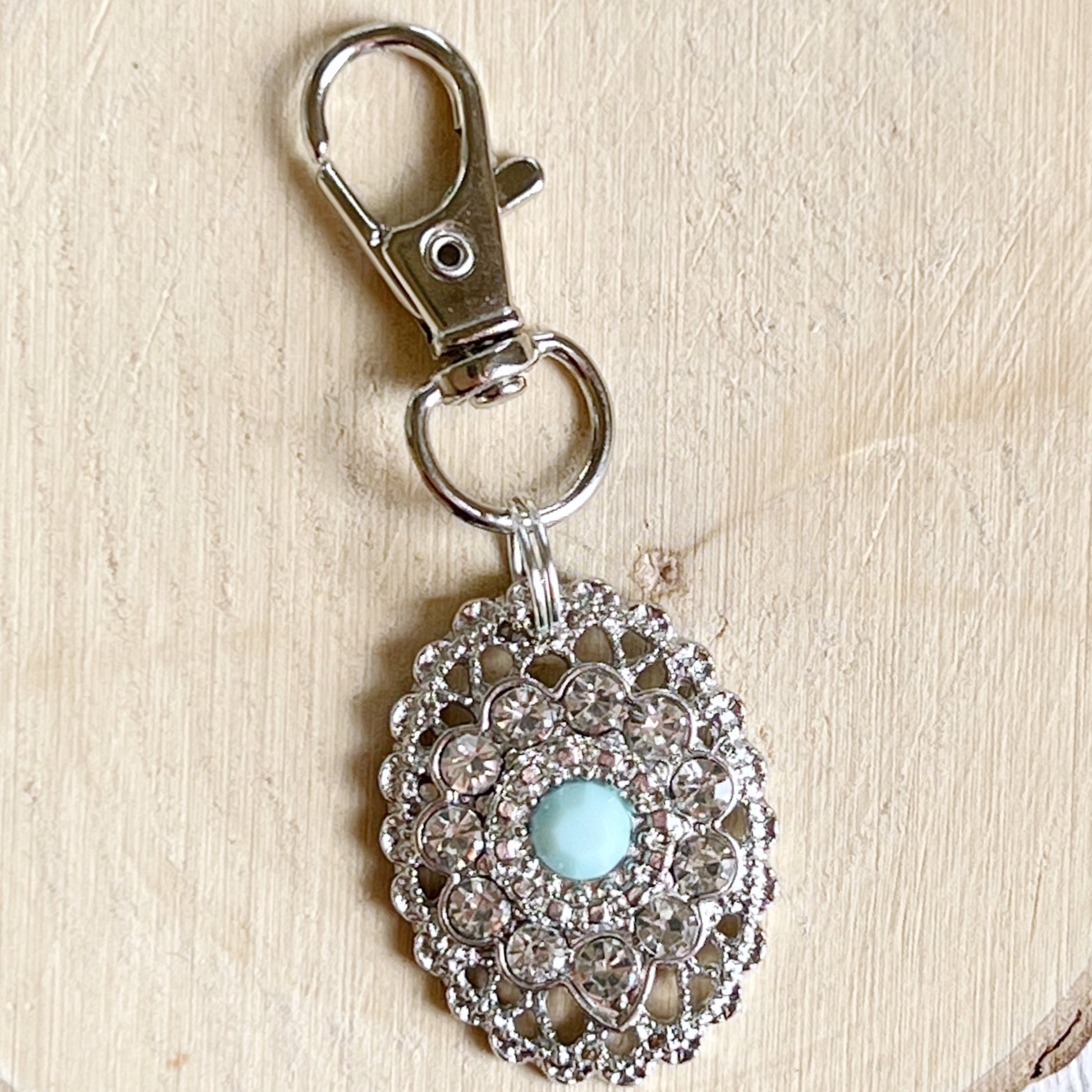 Western Rhinestone Zipper Pull Handbag Charm