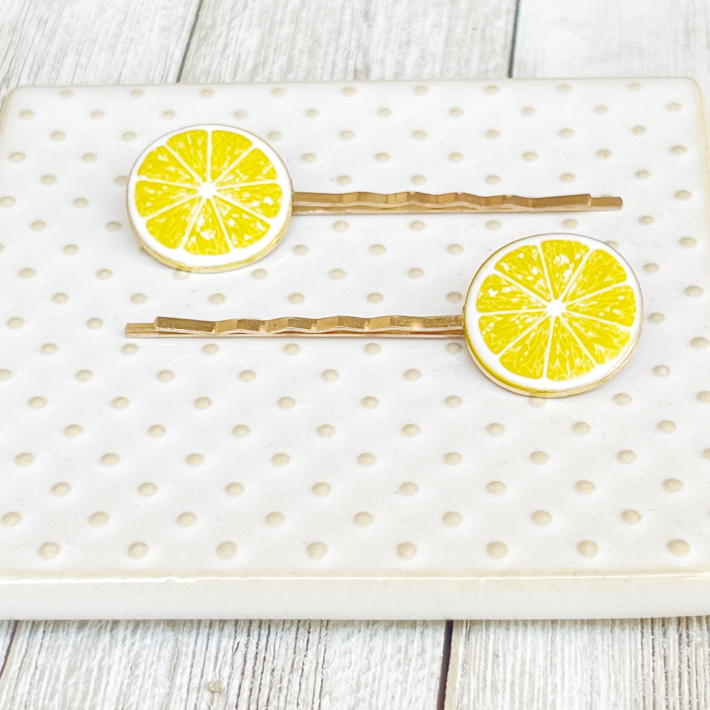 Enamel Lemon Bobby Pins: Sweet Accessories for Fun & Flirty Hairstyles