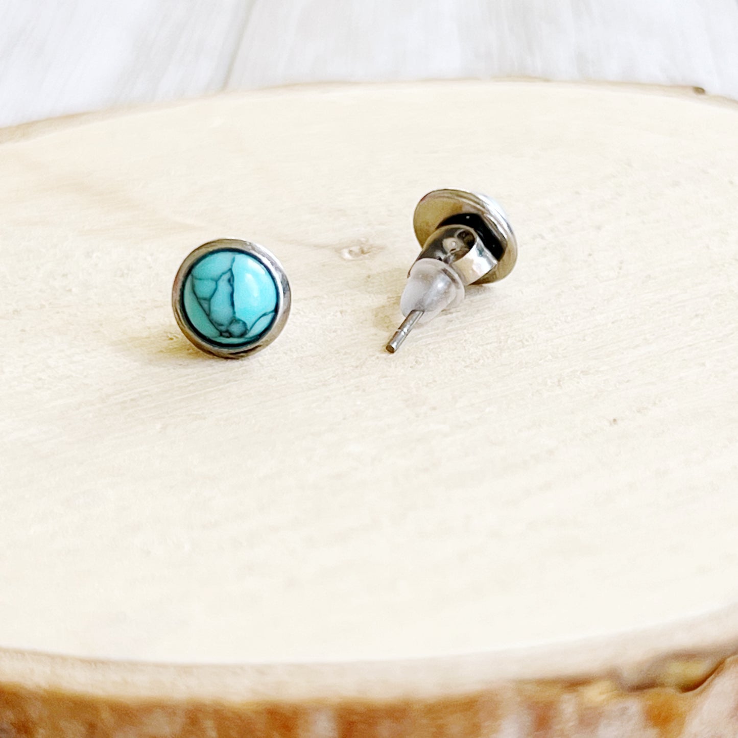 Turquoise 6mm Stud Earrings