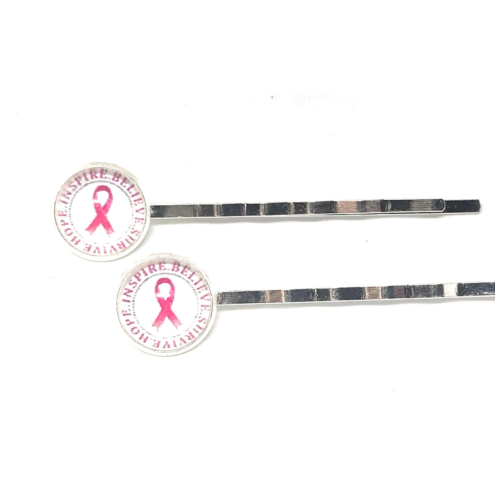 Breast Cancer Awareness Pink Ribbon Hair Pins - Supportive Accessories for a Meaningful Cause