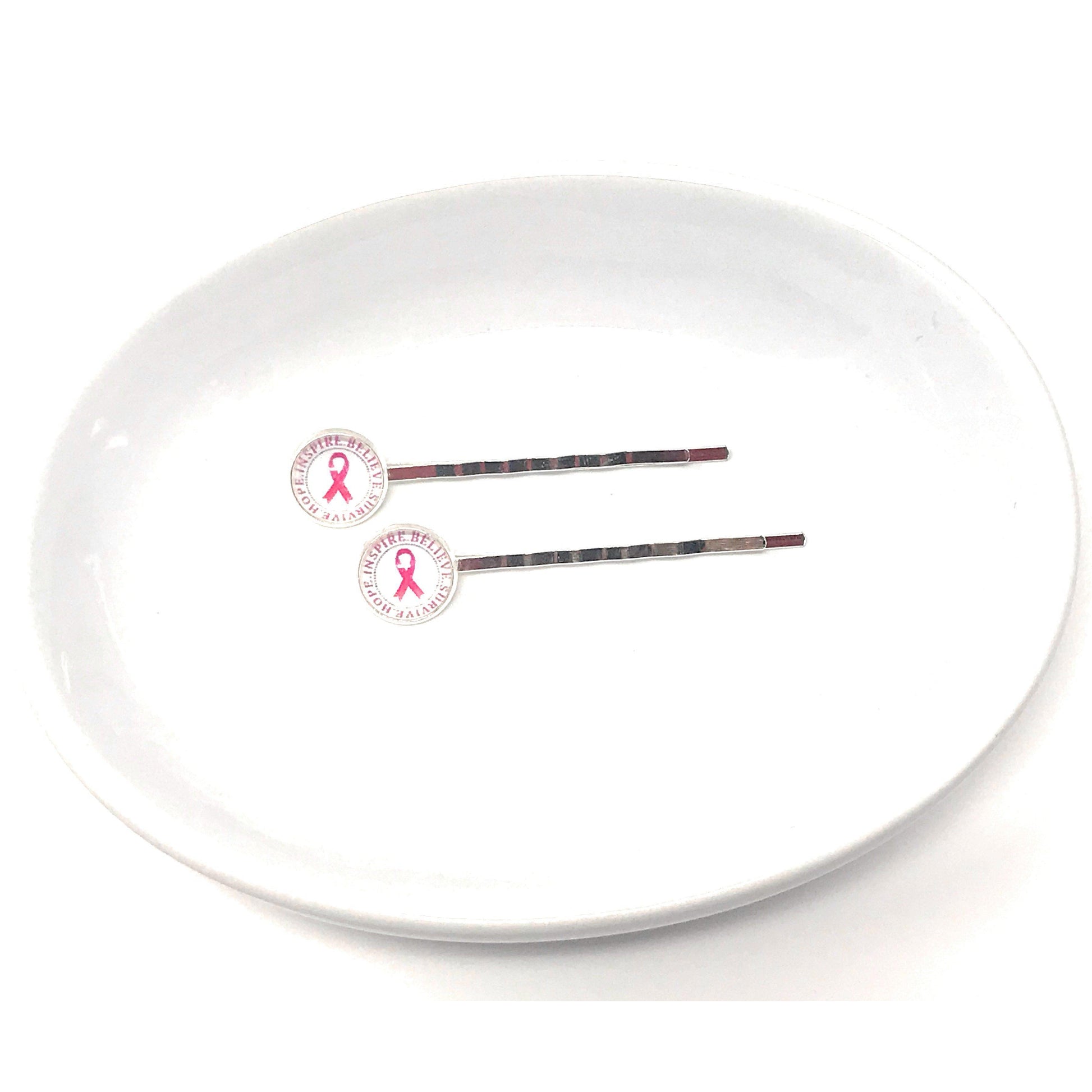 Breast Cancer Awareness Pink Ribbon Hair Pins - Supportive Accessories for a Meaningful Cause