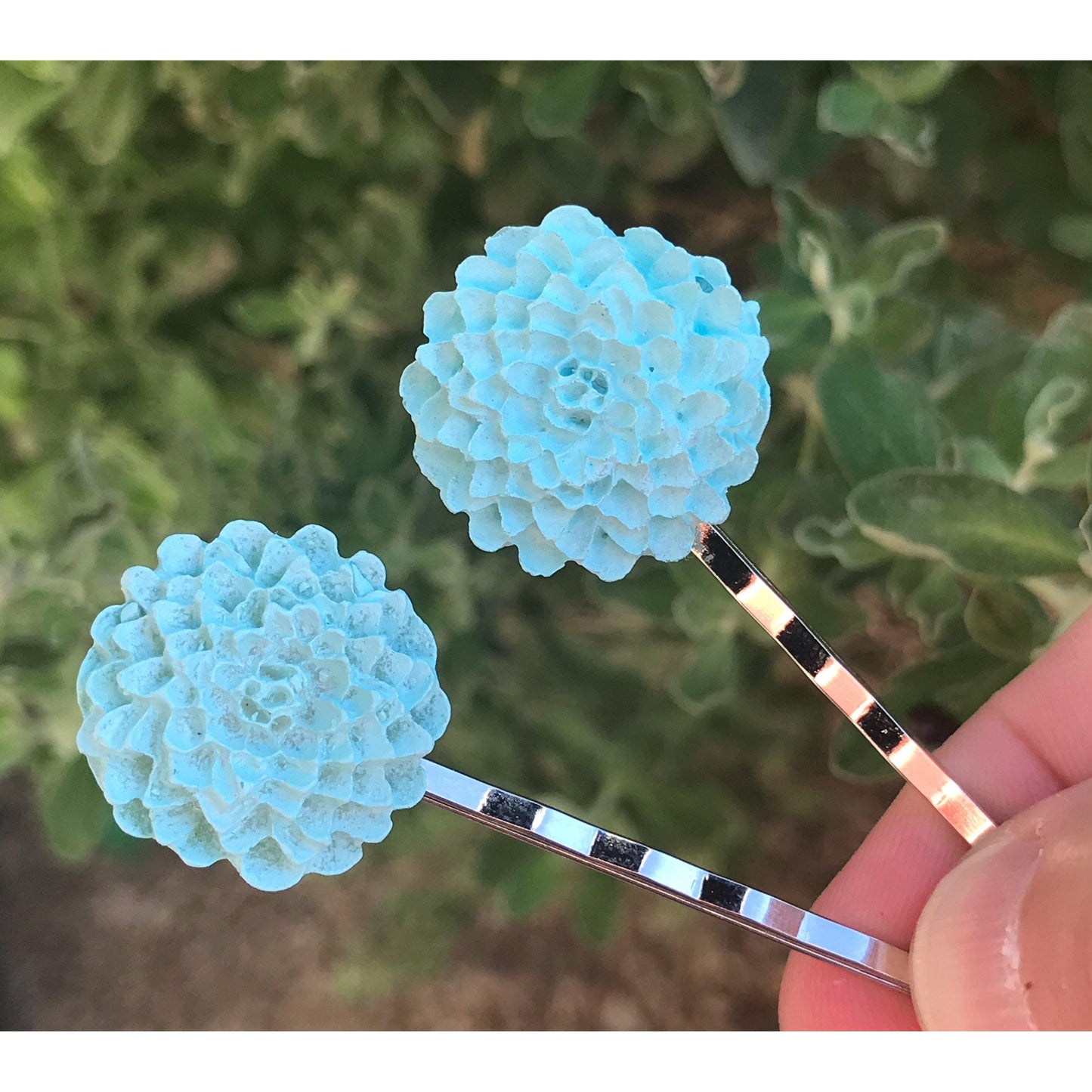 Mint Floral Hair Pins, Wedding Hair Pins, Womens Hair Pins, Flower Hair Pins, Bridal Hair Accessories