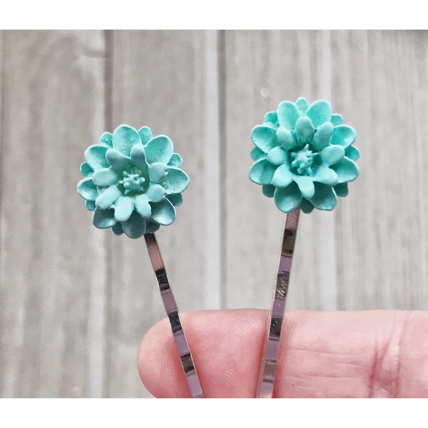 Mint Green Flower Hair Pin, Wedding Hair Jewelry, Flower Hair Pin, Bridal Hair Accessories Flower Bobby Pin