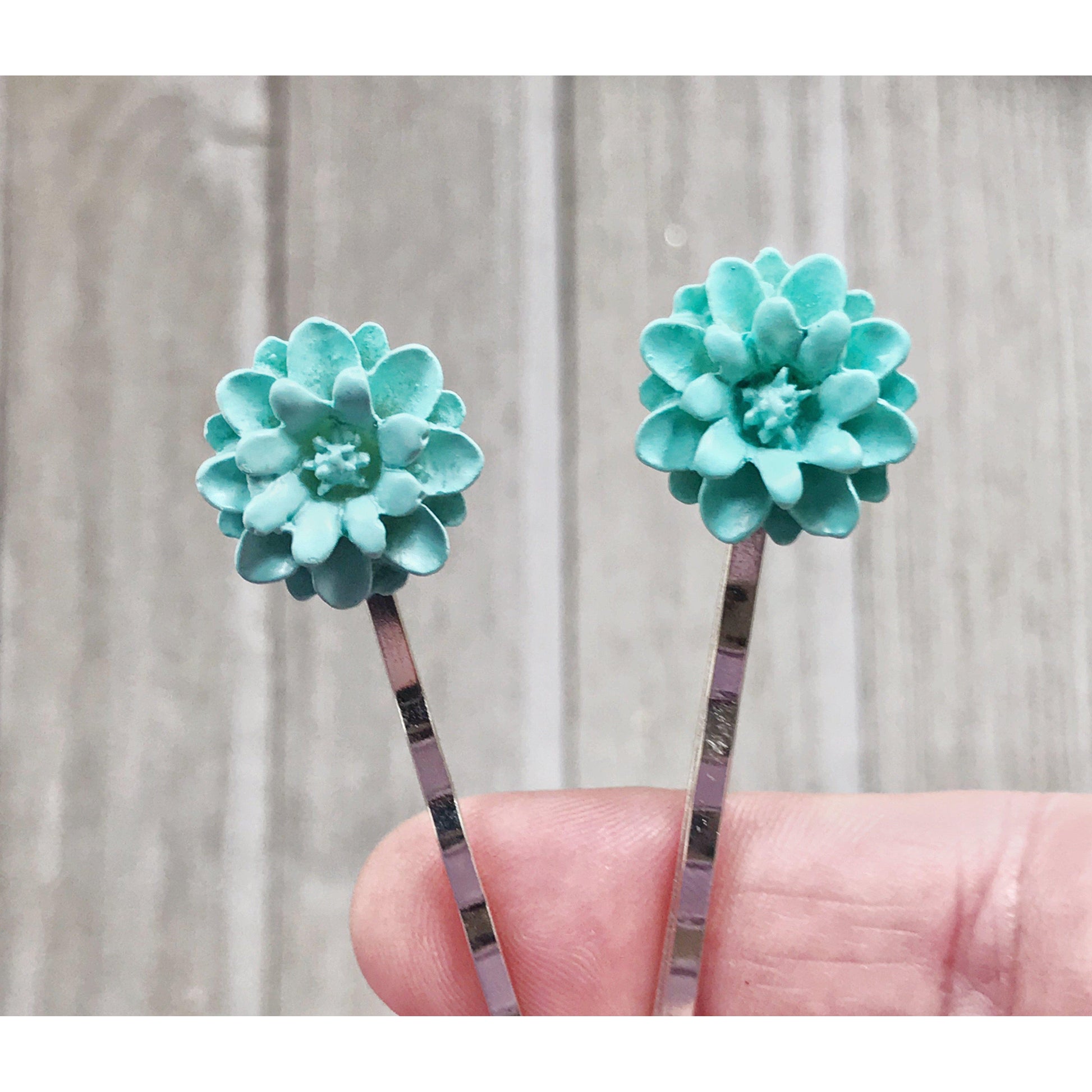 Mint Green Flower Hair Pin, Wedding Hair Jewelry, Flower Hair Pin, Bridal Hair Accessories Flower Bobby Pin