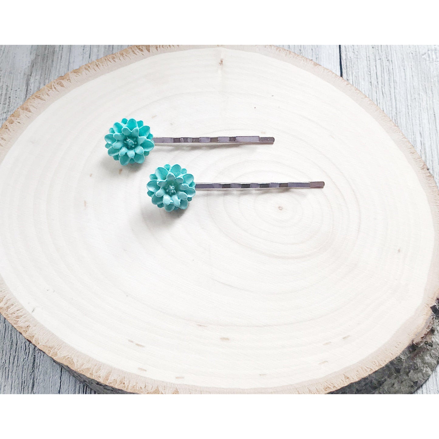 Mint Green Flower Hair Pin, Wedding Hair Jewelry, Flower Hair Pin, Bridal Hair Accessories Flower Bobby Pin