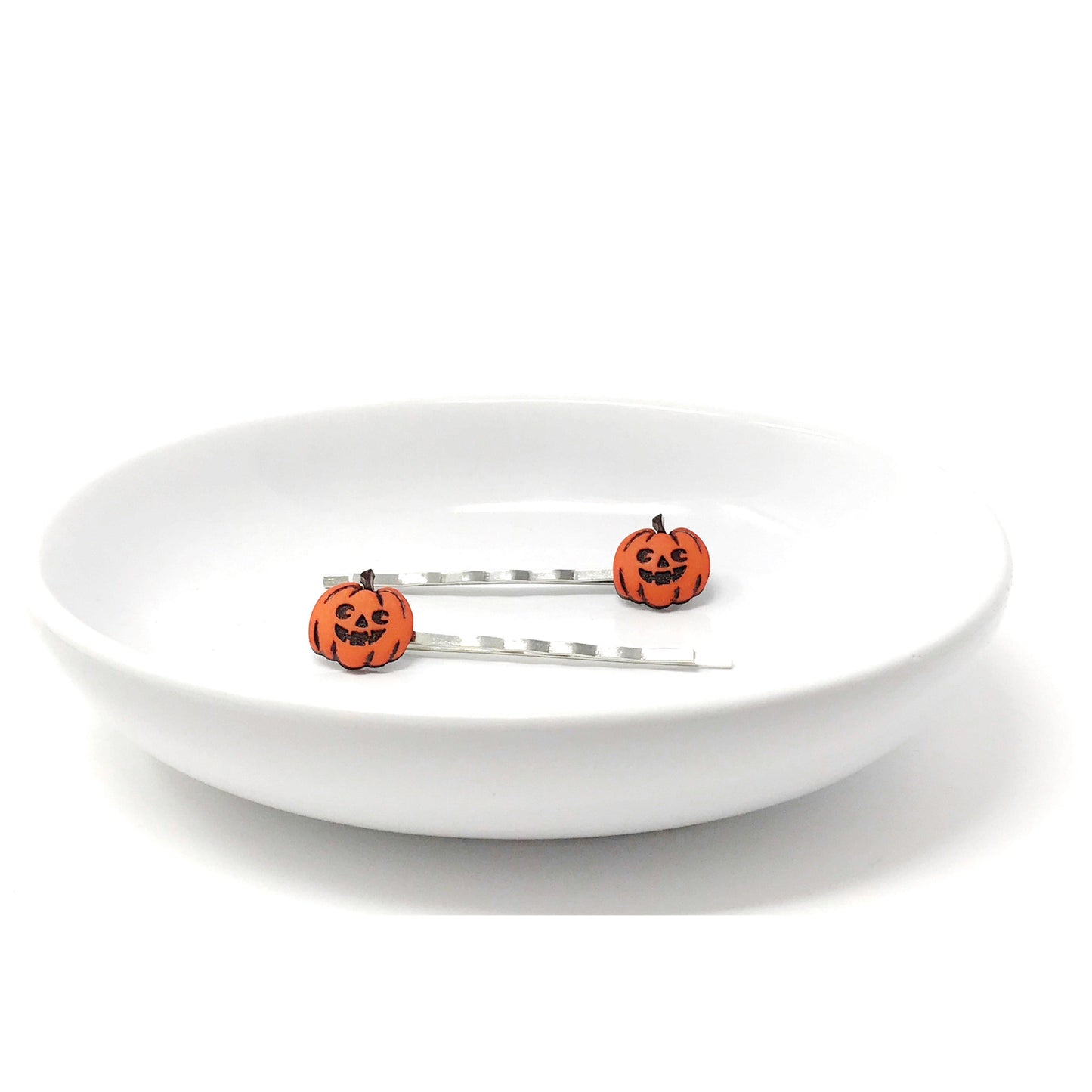 Orange Pumpkin Halloween Hair Pins