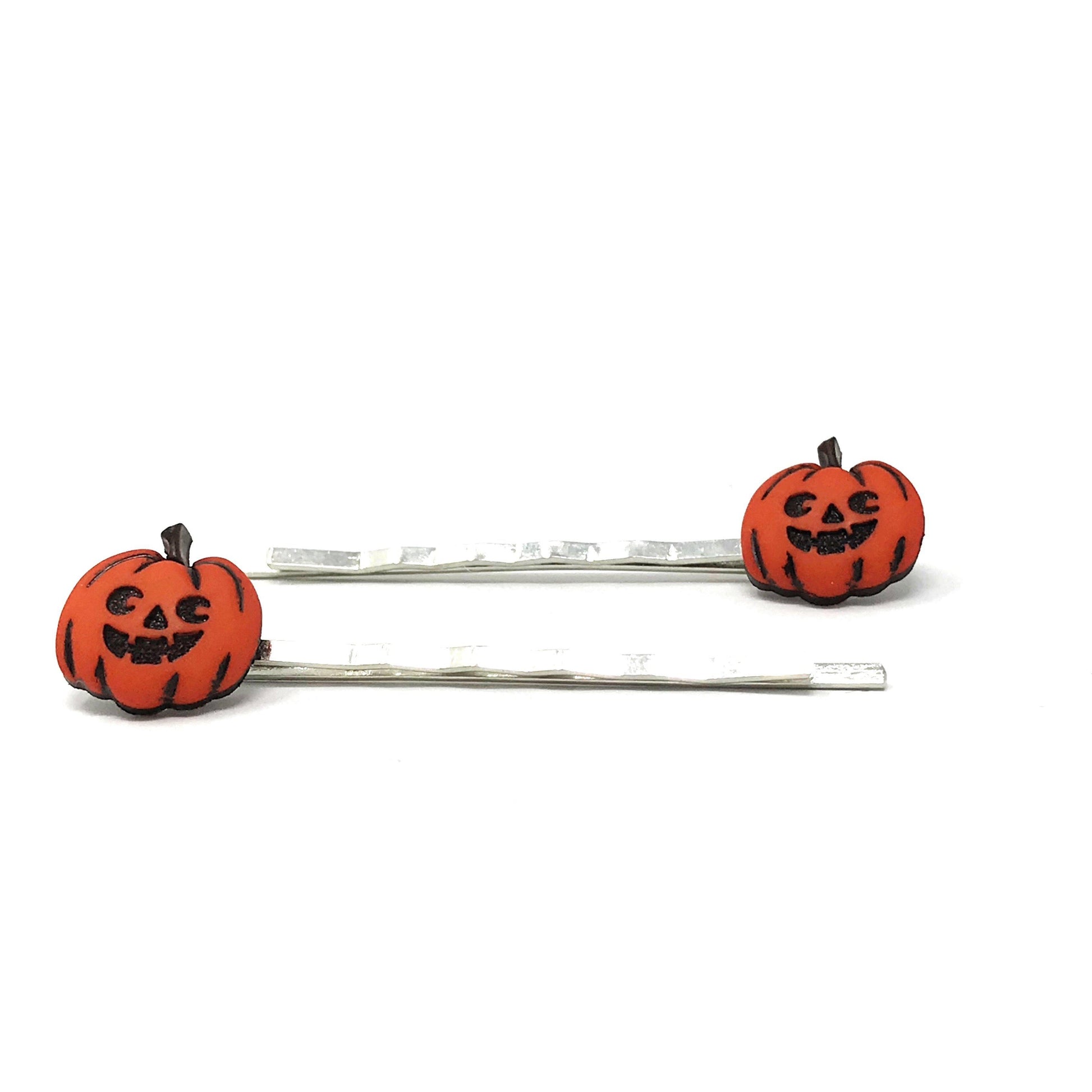 Orange Pumpkin Halloween Hair Pins