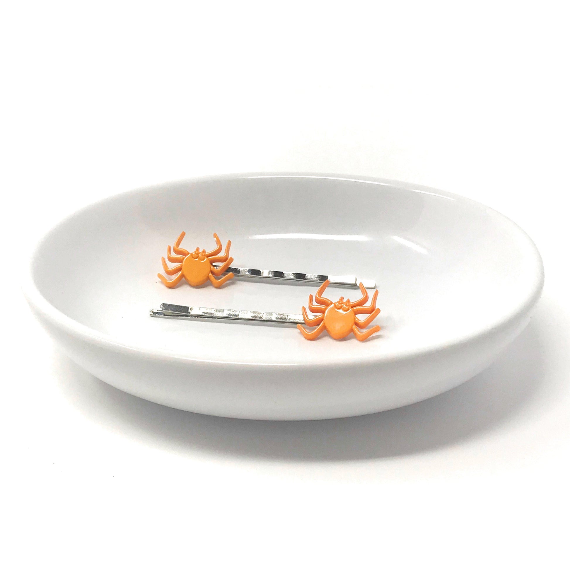 Orange Spider Halloween Hair Pins