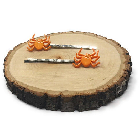 Orange Spider Halloween Hair Pins