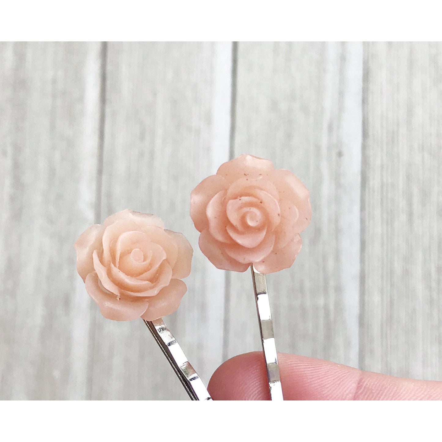 Peach Flower Hair Pin, Wedding Hair Jewelry, Flower Hair Pin, Bridal Hair Accessories Flower Bobby Pin
