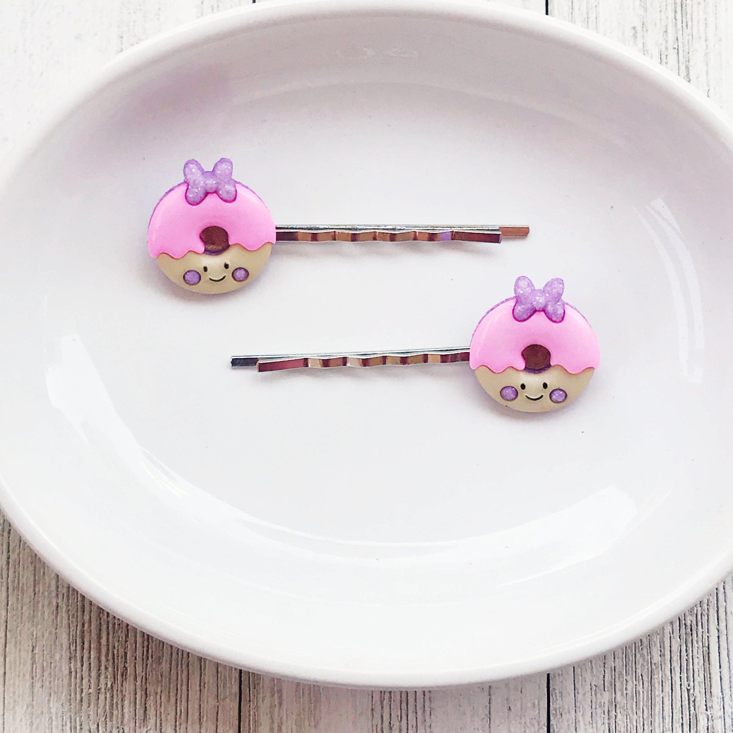 Pink Donut Hair Pins for Women and Girls