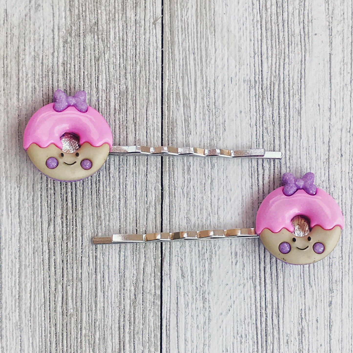 Pink Donut Hair Pins for Women and Girls