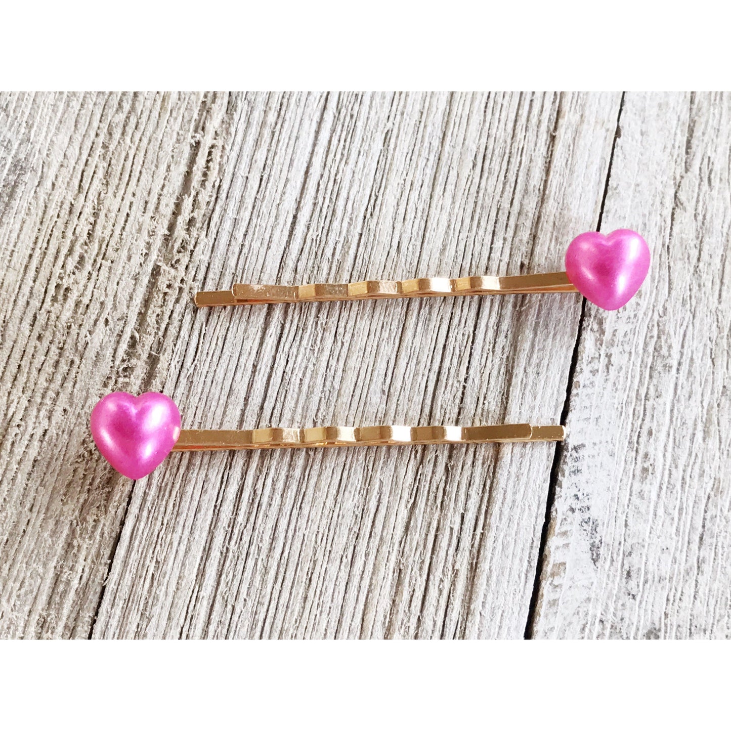 Pink Heart Hair Pins, Valentines Day Bobby Pin, Womens Hair Pin, Cute Hair Pin, Decorative Hair Pin, Pearl Heart Bobby Pins, Girls Hair Pins