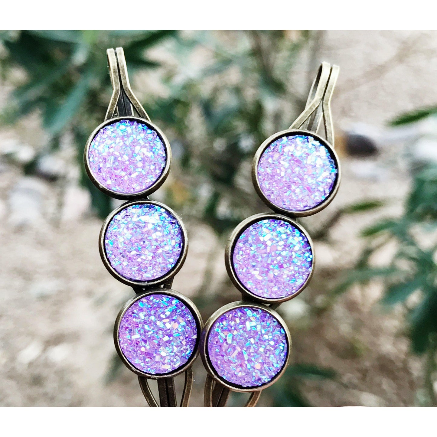 Purple Druzy Hair Pins: Chic Accessories for Unique Hairstyles