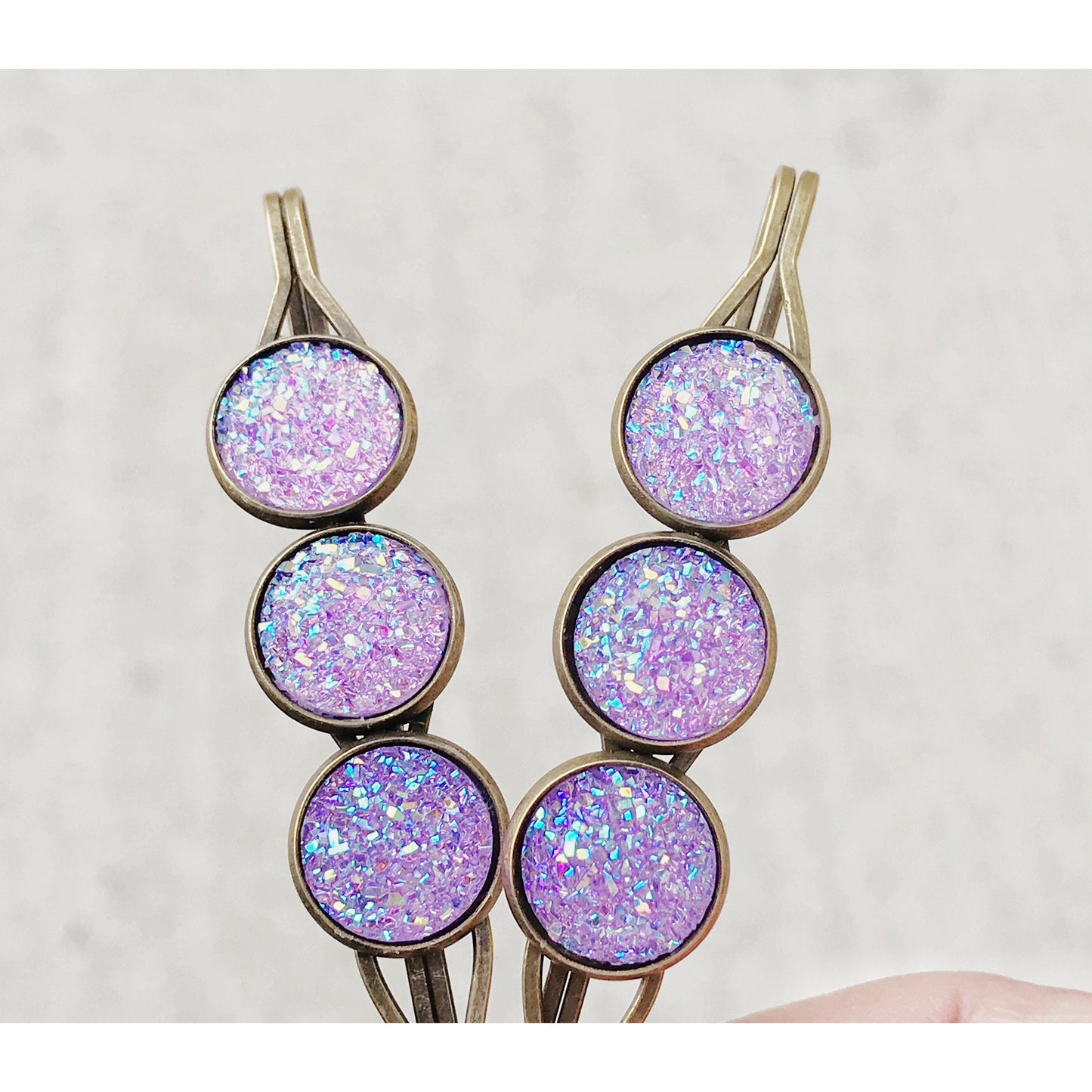 Purple Druzy Hair Pins: Chic Accessories for Unique Hairstyles