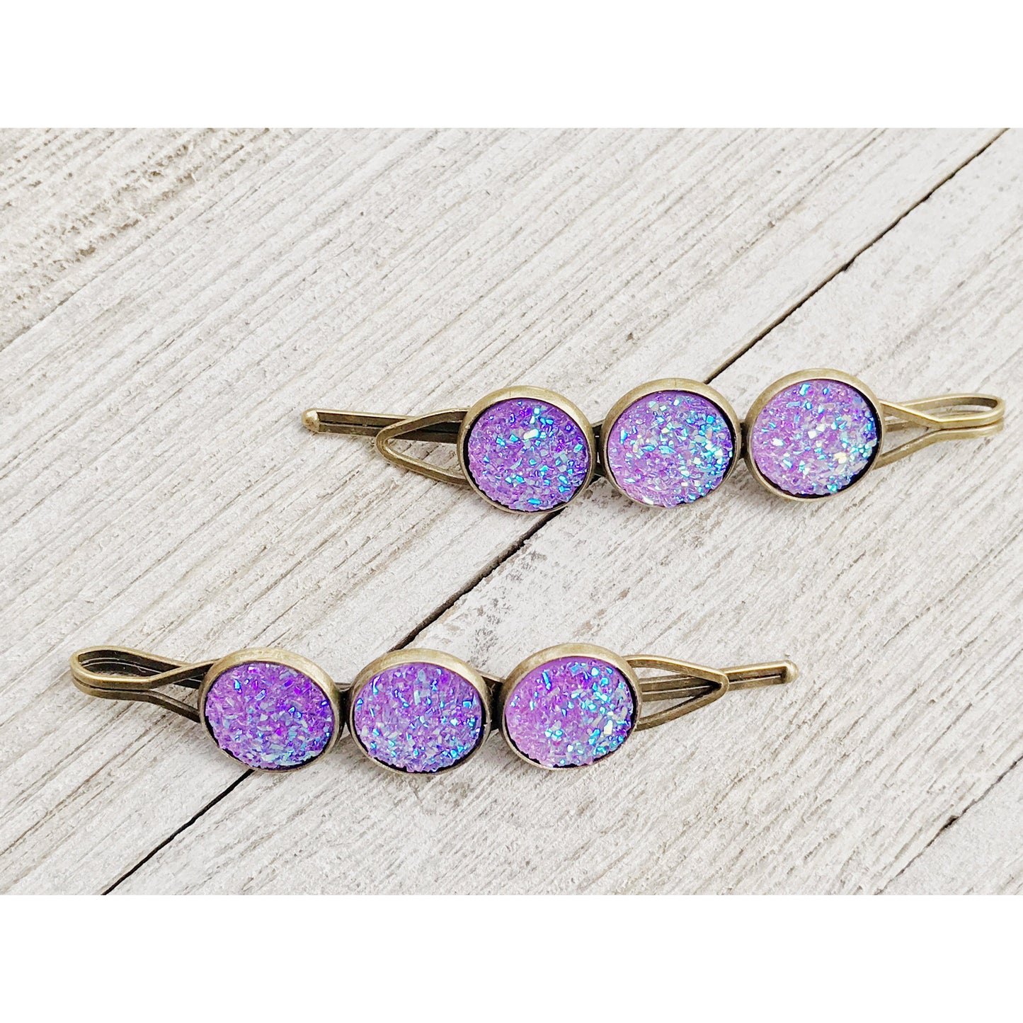 Purple Druzy Hair Pins: Chic Accessories for Unique Hairstyles