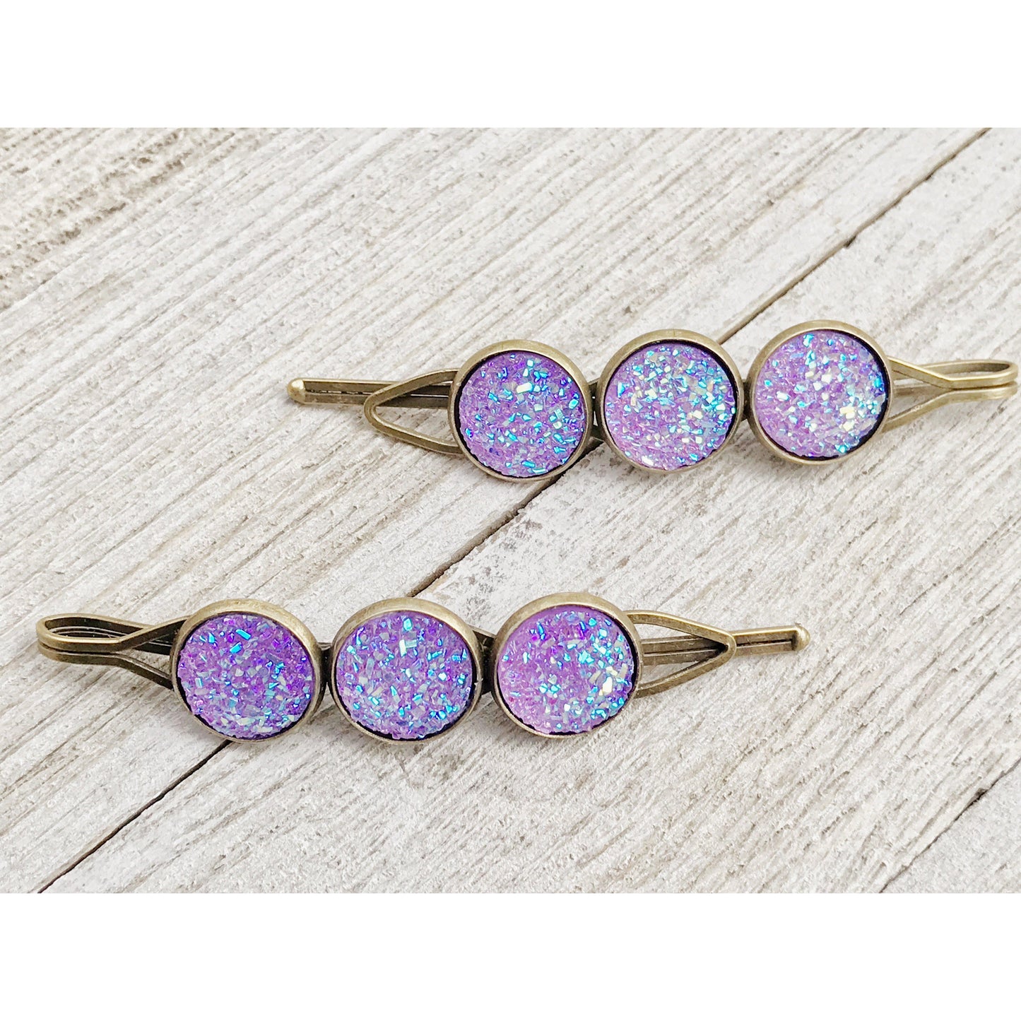 Purple Druzy Hair Pins: Chic Accessories for Unique Hairstyles