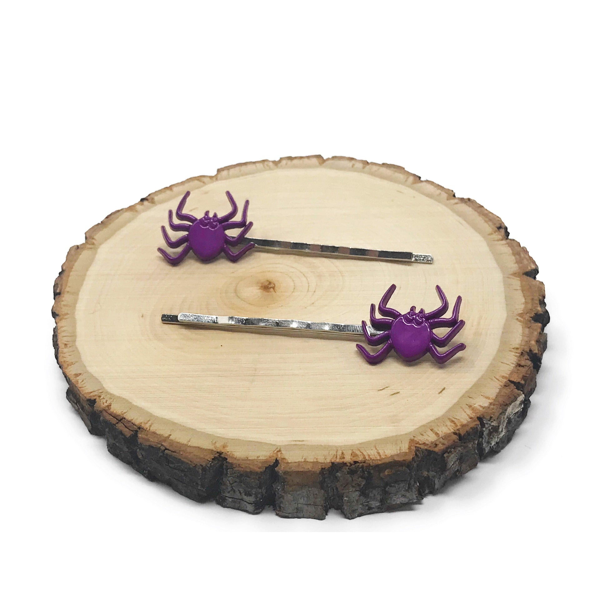 Purple Spider Halloween Hair Pins