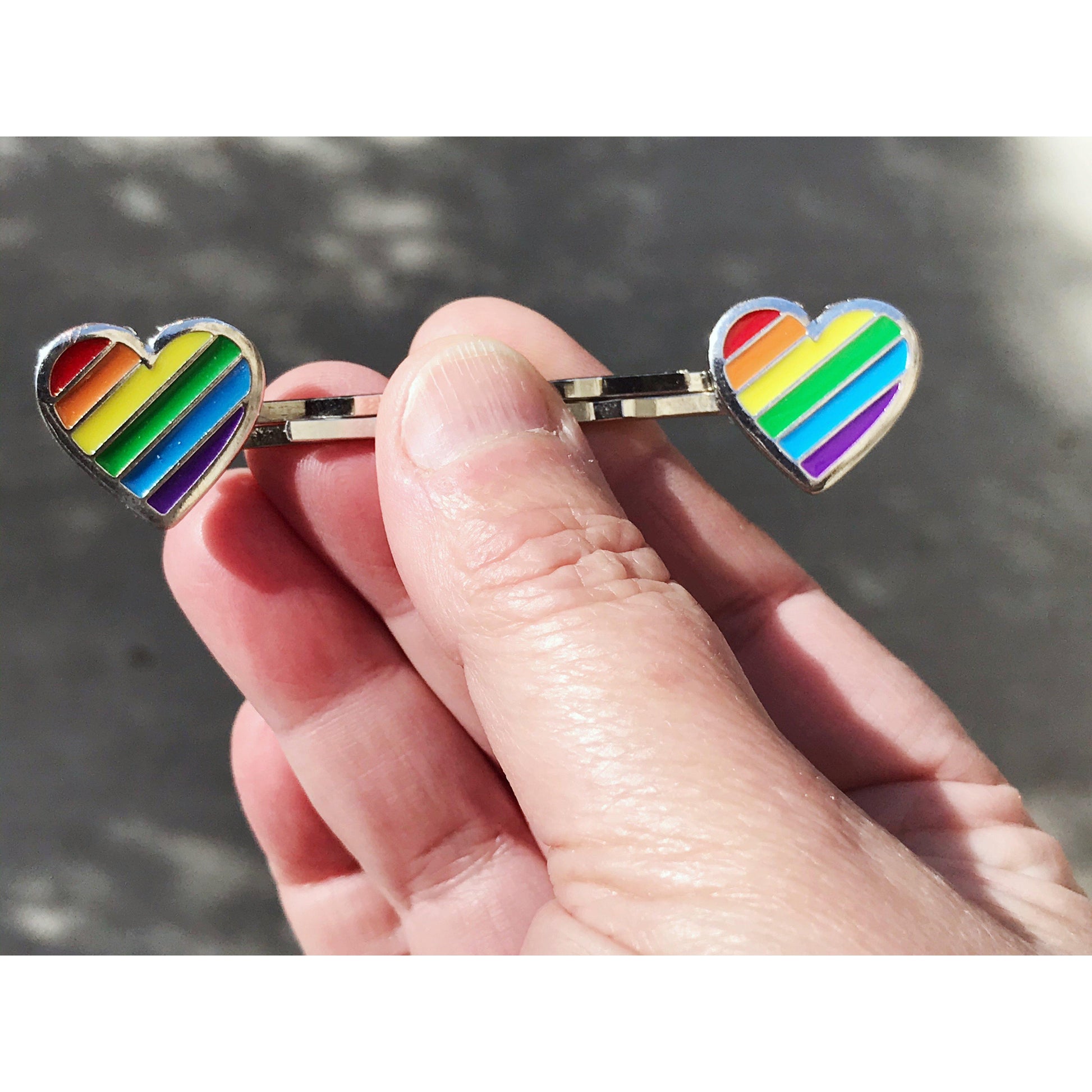Rainbow Heart Hair Pins - Colorful and Playful Accessories