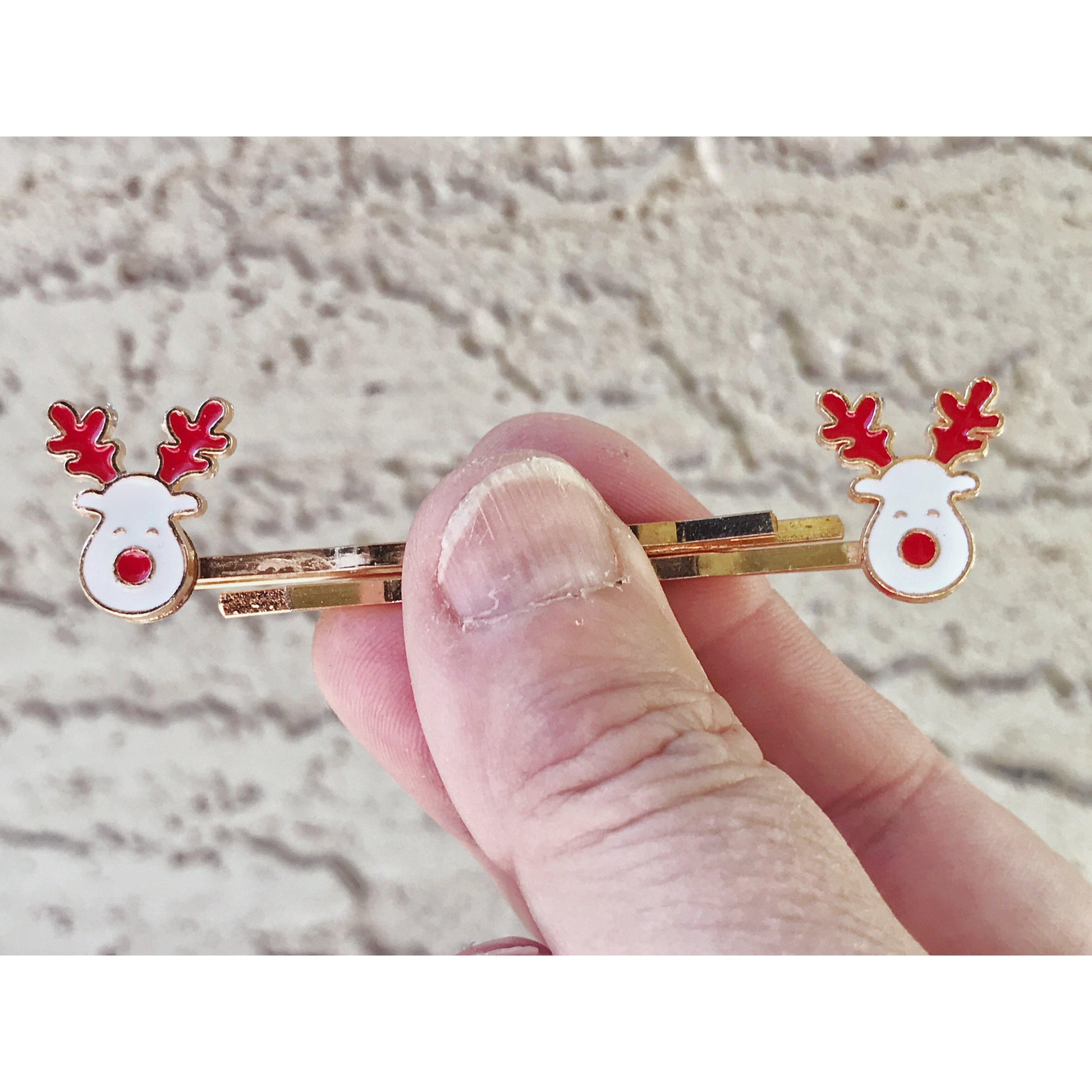 Reindeer Hair Pins, Deer Hair Pins, Christmas Hair Pins, Decorative Hair Clips, Reindeer Barrettes, Womens Hair Clips, Holiday Bobby Pins