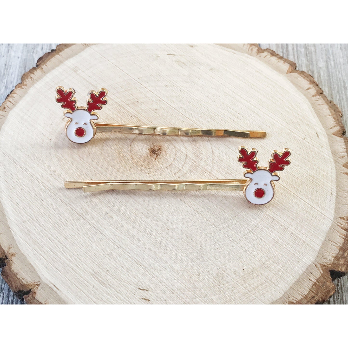 Reindeer Hair Pins, Deer Hair Pins, Christmas Hair Pins, Decorative Hair Clips, Reindeer Barrettes, Womens Hair Clips, Holiday Bobby Pins