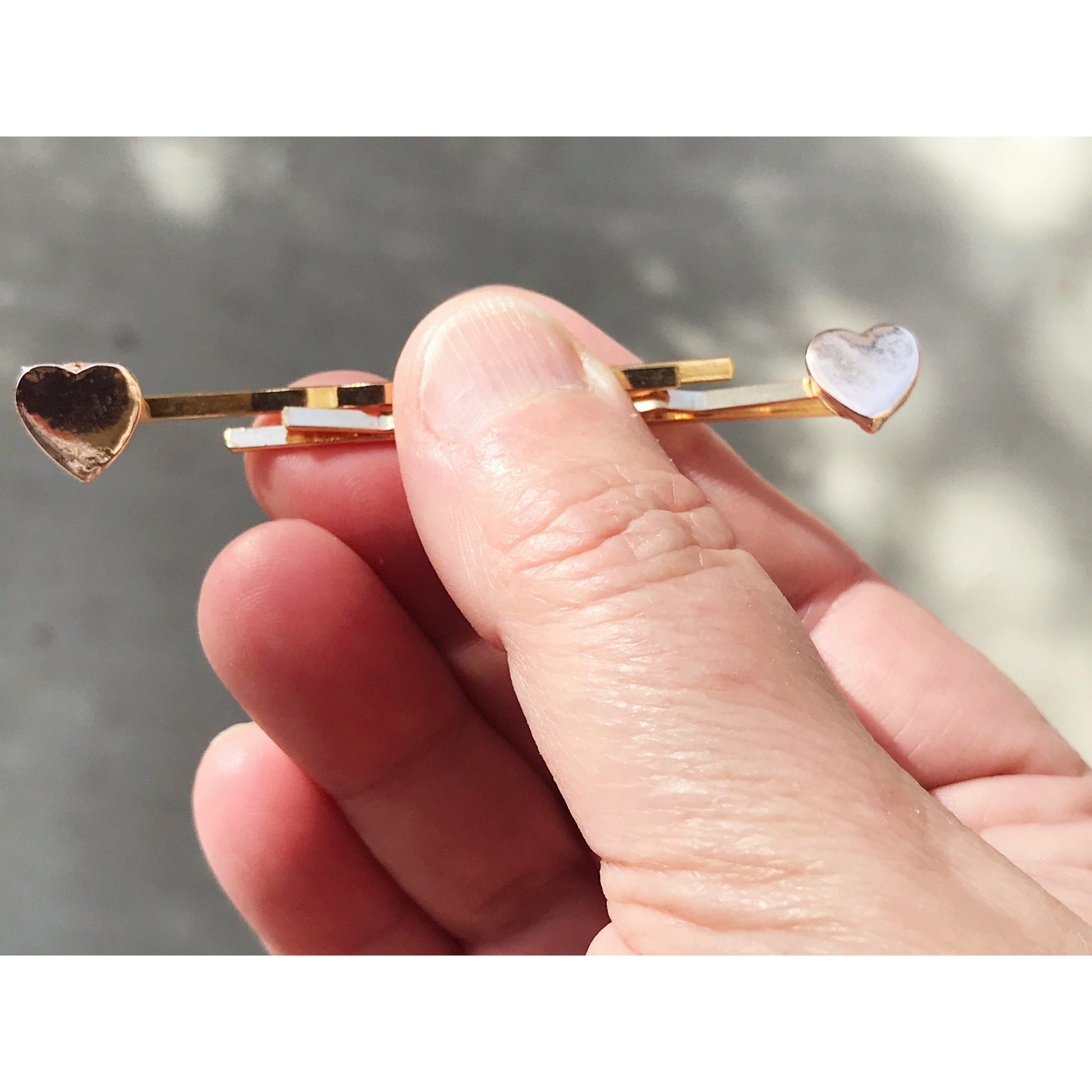 Tiny Rose Gold Heart Hair Pins - Delicate and Elegant Accessories