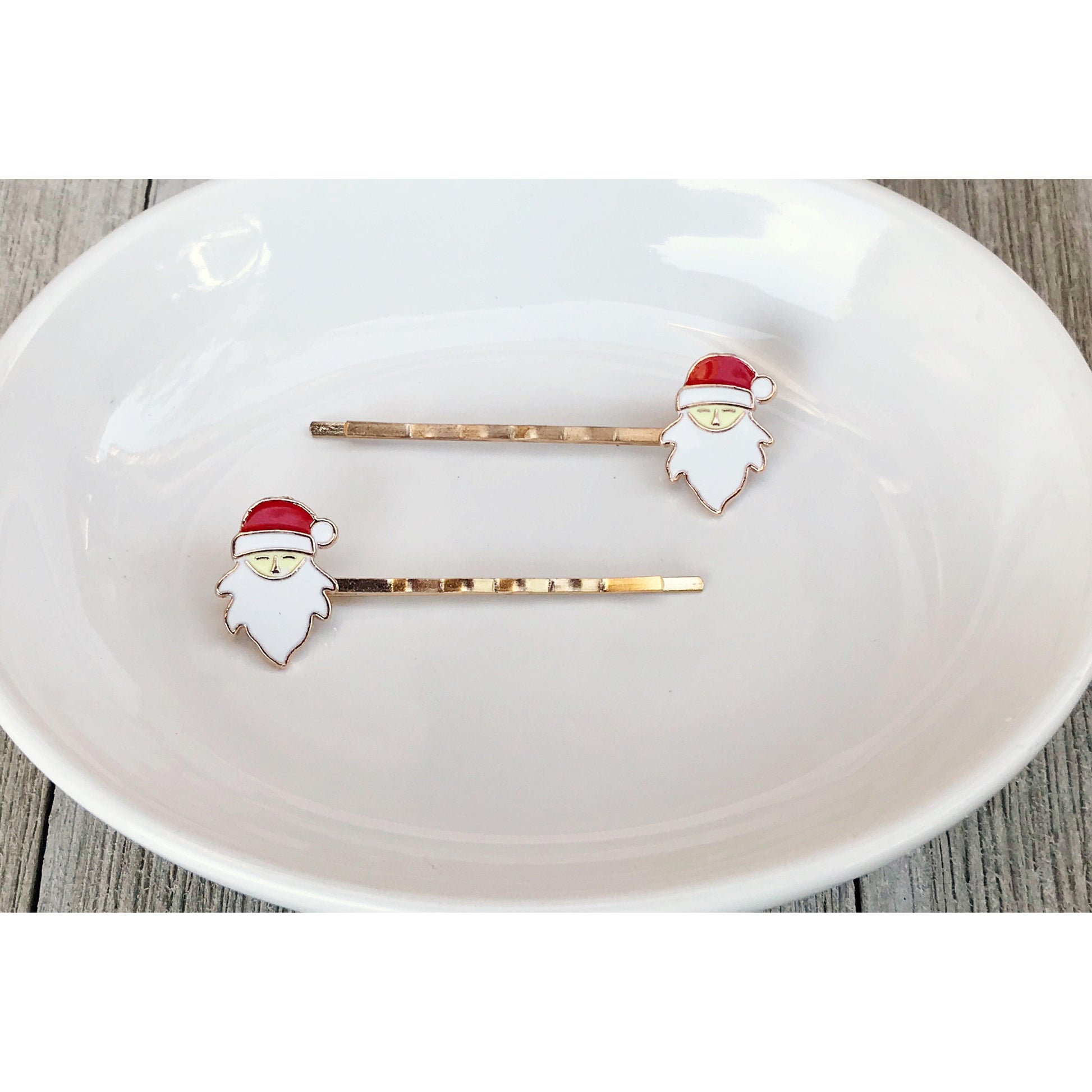 Santa Claus Hair Pins, Christmas Elf Hair Pin, Santa Bobby Pins, Decorative Hair Clip, Womans Barrettes, Womens Hair Clip, Holiday Bobby Pin