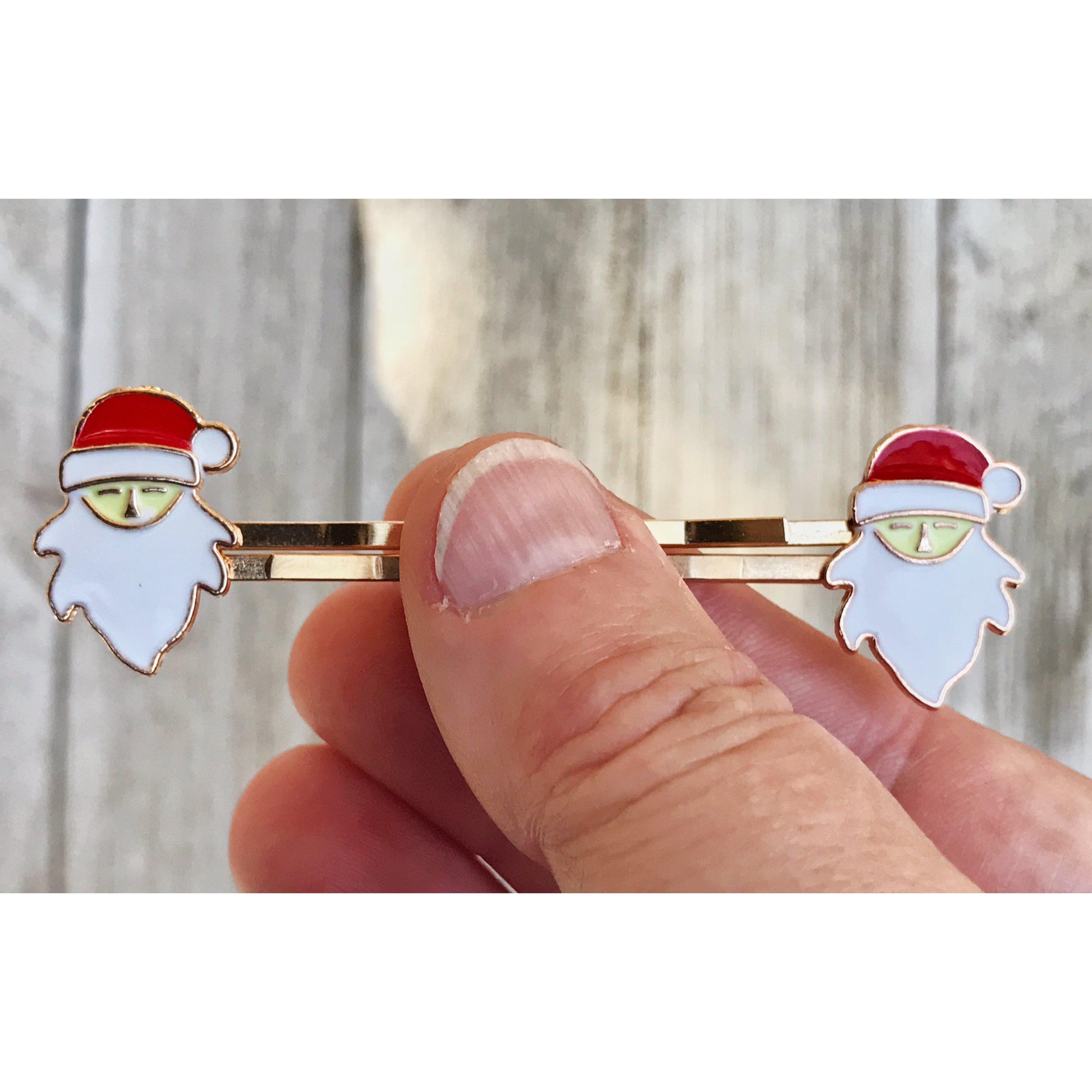 Santa Claus Hair Pins, Christmas Elf Hair Pin, Santa Bobby Pins, Decorative Hair Clip, Womans Barrettes, Womens Hair Clip, Holiday Bobby Pin