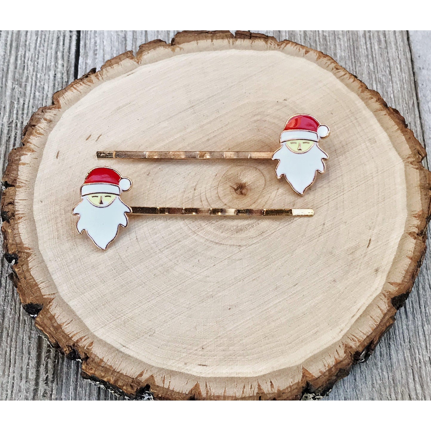 Santa Claus Hair Pins, Christmas Elf Hair Pin, Santa Bobby Pins, Decorative Hair Clip, Womans Barrettes, Womens Hair Clip, Holiday Bobby Pin