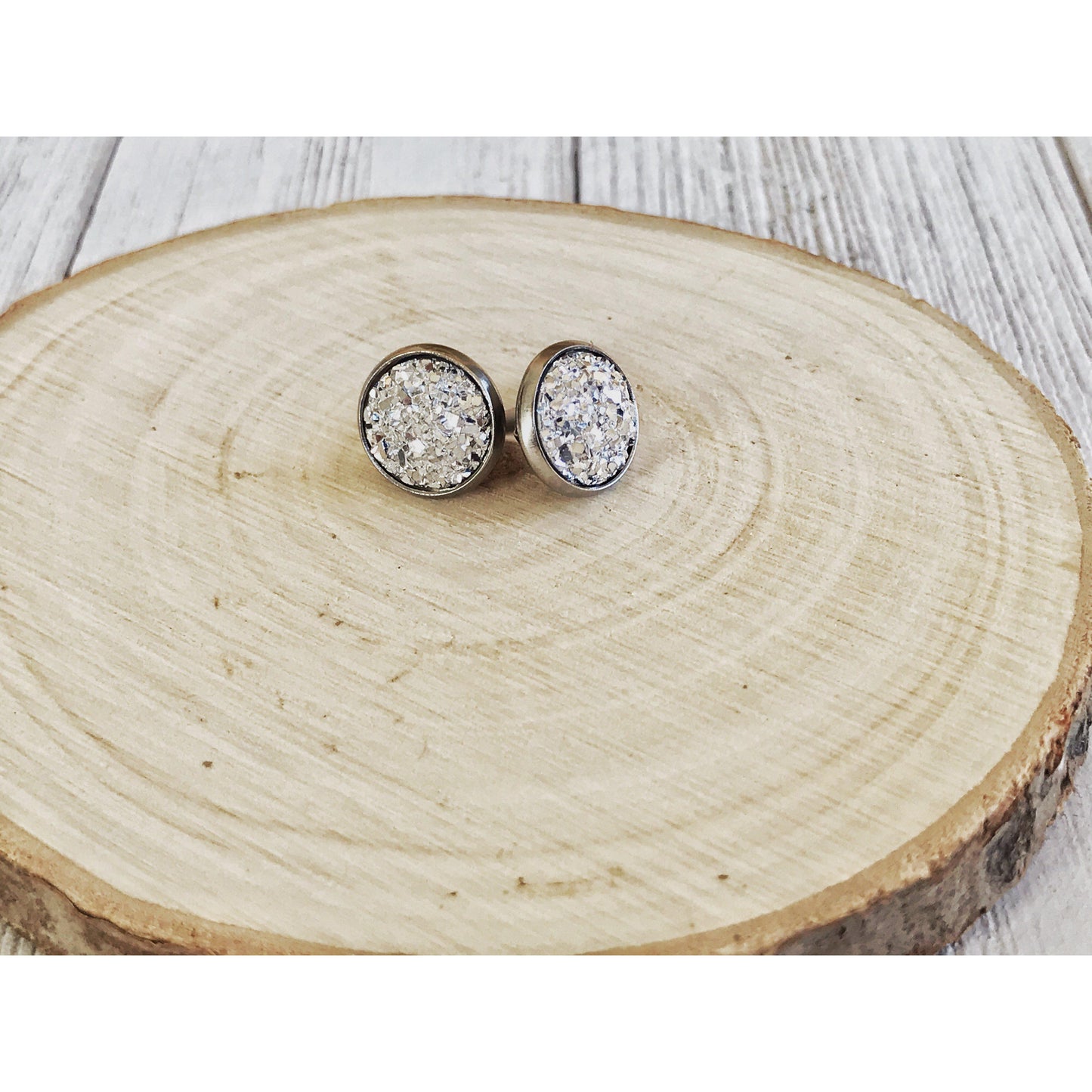 Silver Druzy Stud Earrings: Stylish Accents for Everyday Wear